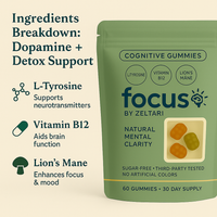 Focus Gummies - L-Tyrosine, Vitamin B12 & Lion's Mane