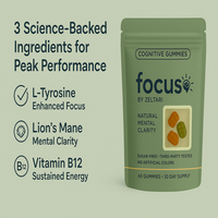 Focus Gummies - L-Tyrosine, Vitamin B12 & Lion's Mane